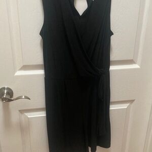 Emma & Michele Black Sleeveless Wrap-Style Midi Romper